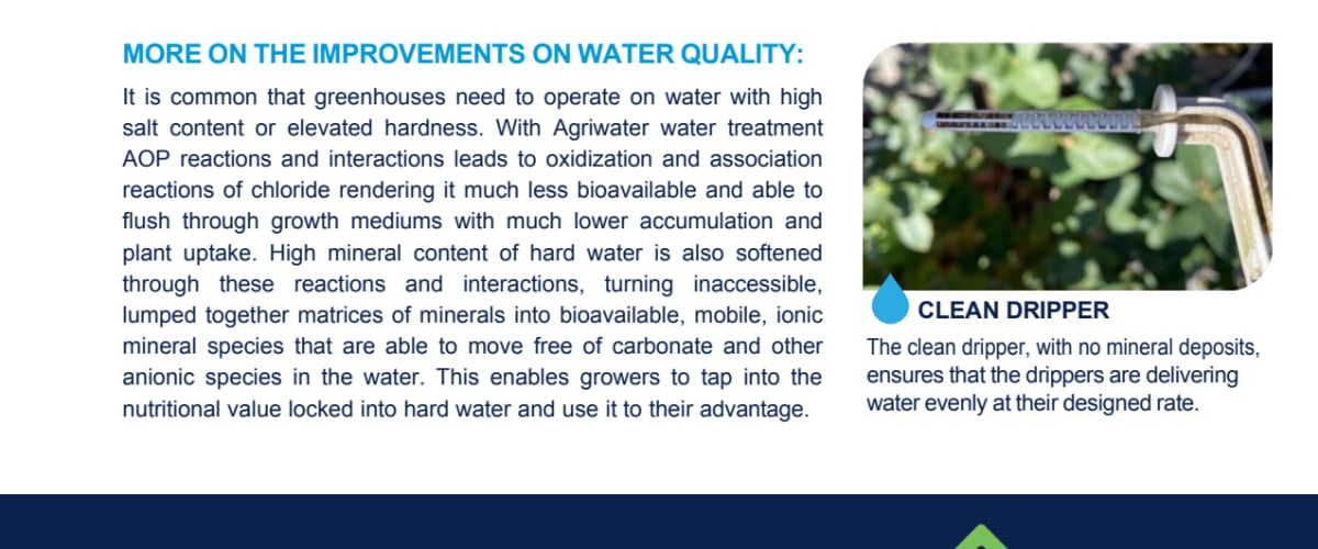 AgriWater Benefits on Hydroponic Growth Medium Systems  