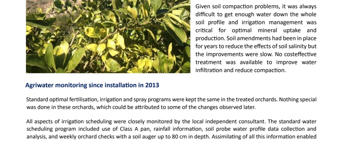 AgriWater Citrus Orchard Observations Over 3 Years