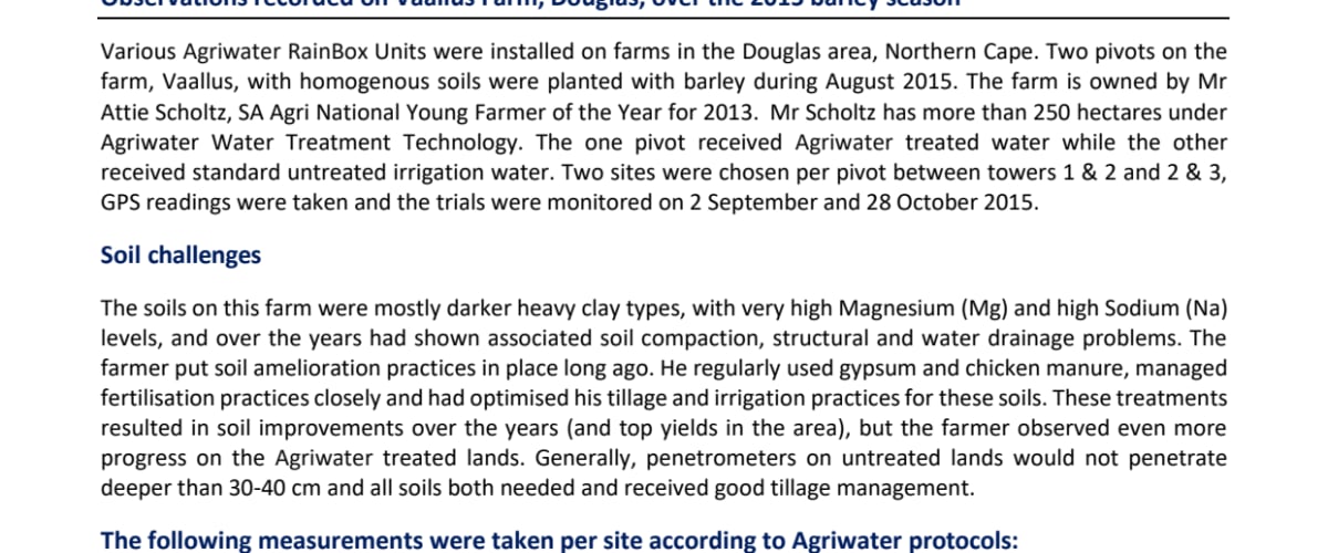 Observations on soil with drainage problems - heavy clay high magnesium and sodium