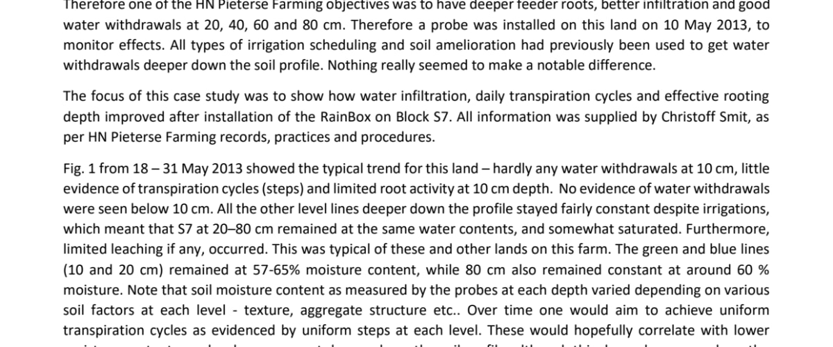 Water Infiltration and Rooting Depth Improvements