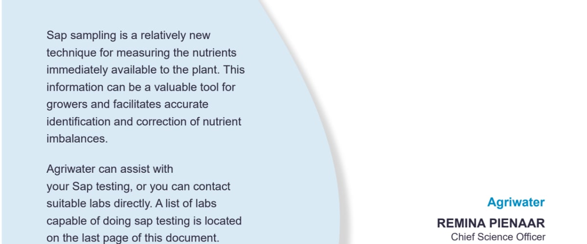 Agriwater Sap Sampling Guide
