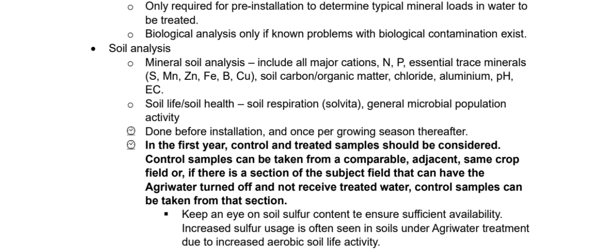 AgriWater Standard Testing Protocols