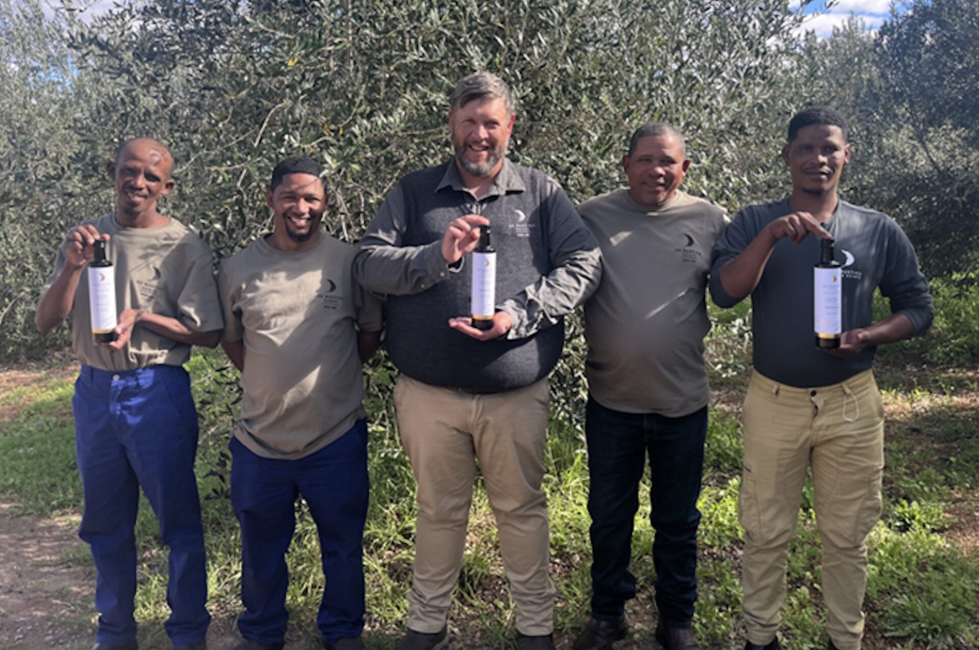 De Rustica Olive Estate team after receiving international first-place recognition